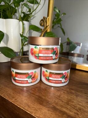 BELOVED Grapefruit & Red Ginger Body Cream Trio - White & Bronze Jars